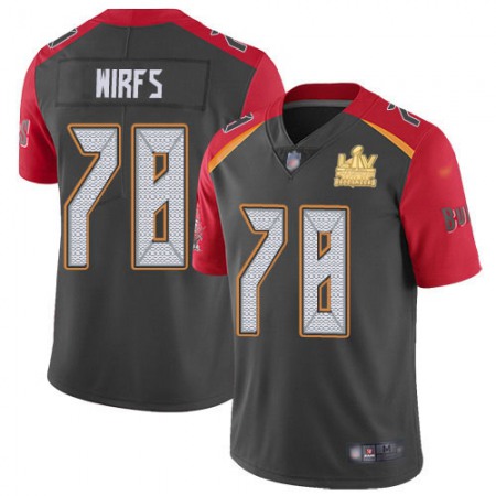 Nike Buccaneers #78 Tristan Wirfs Gray Youth Super Bowl LV Champions Patch Stitched NFL Limited Inverted Legend Jersey