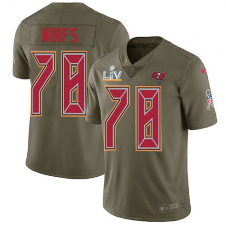 Nike Buccaneers #78 Tristan Wirfs Olive Youth Super Bowl LV Bound Stitched NFL Limited 2017 Salute To Service Jersey