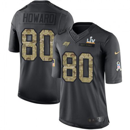 Nike Buccaneers #80 O. J. Howard Black Youth Super Bowl LV Bound Stitched NFL Limited 2016 Salute to Service Jersey