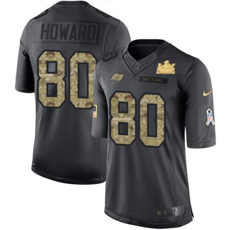 Nike Buccaneers #80 O. J. Howard Black Youth Super Bowl LV Champions Patch Stitched NFL Limited 2016 Salute to Service Jersey