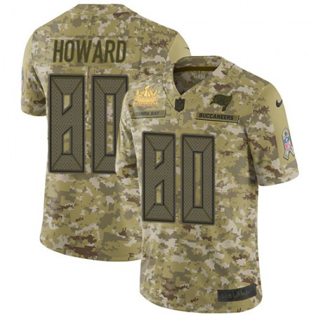 Nike Buccaneers #80 O. J. Howard Camo Youth Super Bowl LV Champions Patch Stitched NFL Limited 2018 Salute To Service Jersey