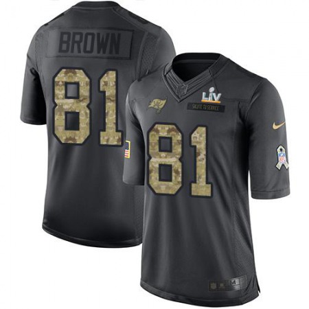 Nike Buccaneers #81 Antonio Brown Black Youth Super Bowl LV Bound Stitched NFL Limited 2016 Salute to Service Jersey