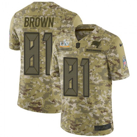 Nike Buccaneers #81 Antonio Brown Camo Youth Super Bowl LV Bound Stitched NFL Limited 2018 Salute To Service Jersey