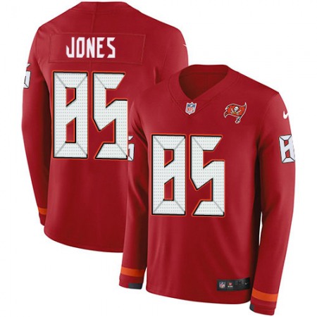 Nike Buccaneers #85 Julio Jones Red Team Color Youth Stitched NFL Limited Therma Long Sleeve Jersey