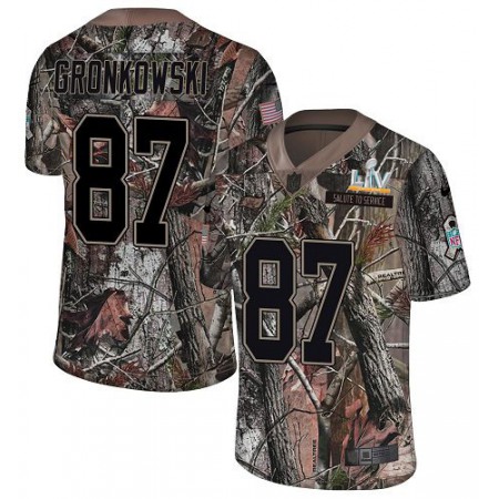 Nike Buccaneers #87 Rob Gronkowski Camo Youth Super Bowl LV Bound Stitched NFL Limited Rush Realtree Jersey