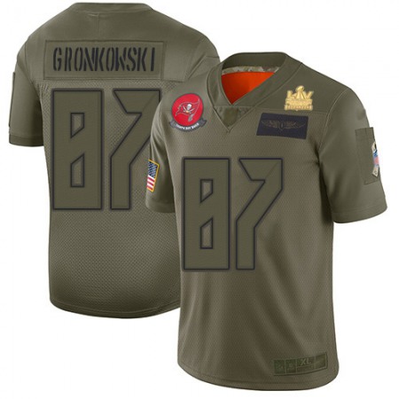 Nike Buccaneers #87 Rob Gronkowski Camo Youth Super Bowl LV Champions Patch Stitched NFL Limited 2019 Salute To Service Jersey