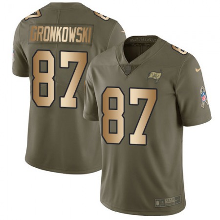 Nike Buccaneers #87 Rob Gronkowski Olive/Gold Youth Stitched NFL Limited 2017 Salute To Service Jersey