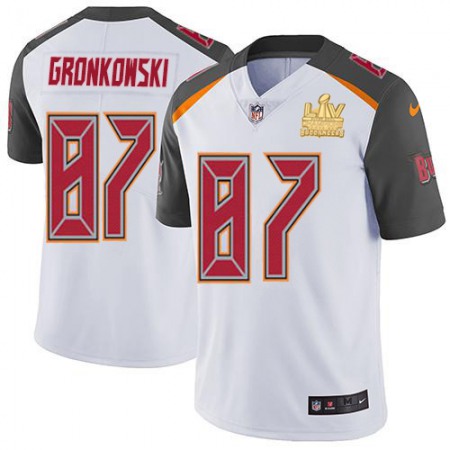 Nike Buccaneers #87 Rob Gronkowski White Youth Super Bowl LV Champions Patch Stitched NFL Vapor Untouchable Limited Jersey