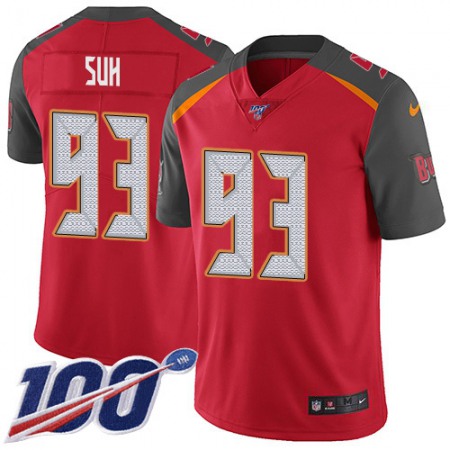 Nike Buccaneers #93 Ndamukong Suh Red Team Color Youth Stitched NFL 100th Season Vapor Untouchable Limited Jersey