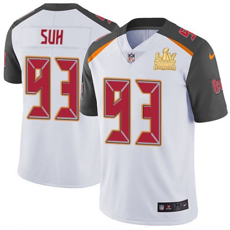 Nike Buccaneers #93 Ndamukong Suh White Youth Super Bowl LV Champions Patch Stitched NFL Vapor Untouchable Limited Jersey