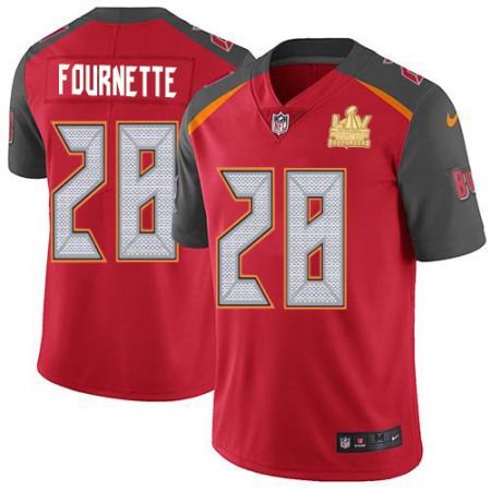 Tampa Bay Buccaneers #28 Leonard Fournette Red Team Color Youth Super Bowl LV Champions Stitched NFL Vapor Untouchable Limited Jersey