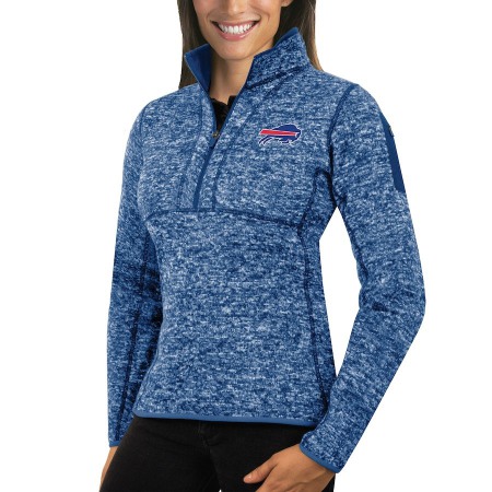 Buffalo Bills Antigua Women's Fortune Half-Zip Sweater Heather Royal