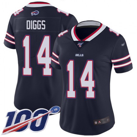 Nike Bills #14 Stefon Diggs Navy Women's Stitched NFL Limited Inverted Legend 100th Season Jersey