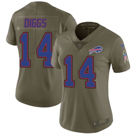 Nike Bills #14 Stefon Diggs Olive Women's Stitched NFL Limited 2017 Salute To Service Jersey