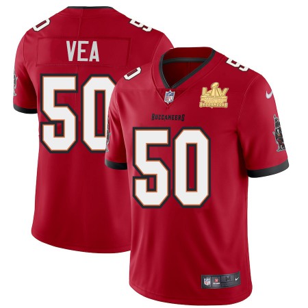 Tampa Bay Buccaneers #50 Vita Vea Youth Super Bowl LV Champions Patch Nike Red Vapor Limited Jersey