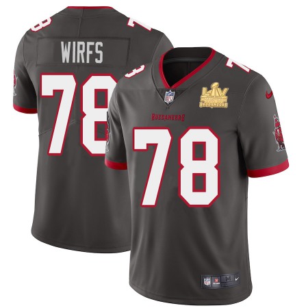 Tampa Bay Buccaneers #78 Tristan Wirfs Youth Super Bowl LV Champions Patch Nike Pewter Alternate Vapor Limited Jersey