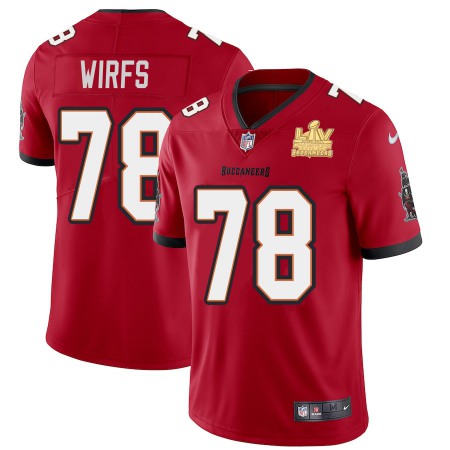 Tampa Bay Buccaneers #78 Tristan Wirfs Youth Super Bowl LV Champions Patch Nike Red Vapor Limited Jersey