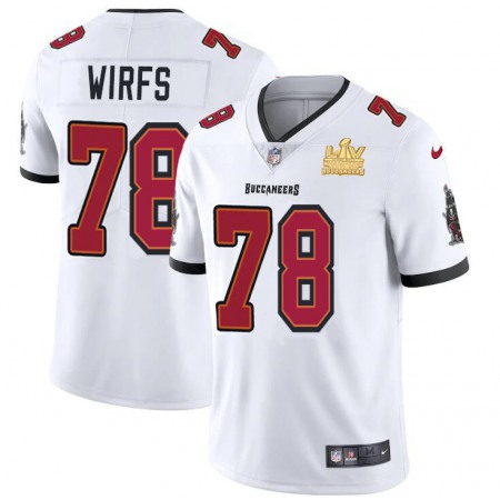 Tampa Bay Buccaneers #78 Tristan Wirfs Youth Super Bowl LV Champions Patch Nike White Vapor Limited Jersey