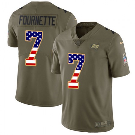 Tampa Bay Buccaneers #7 Leonard Fournette Olive/USA Flag Youth Stitched NFL Limited 2017 Salute To Service Jersey