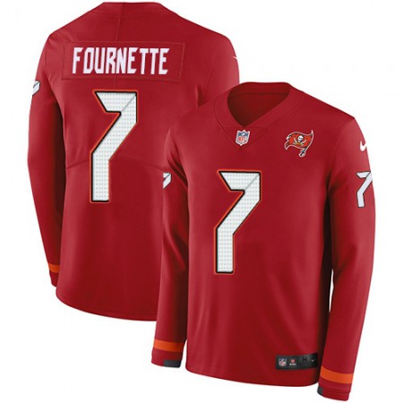 Tampa Bay Buccaneers #7 Leonard Fournette Red Team Color Youth Stitched NFL Limited Therma Long Sleeve Jersey