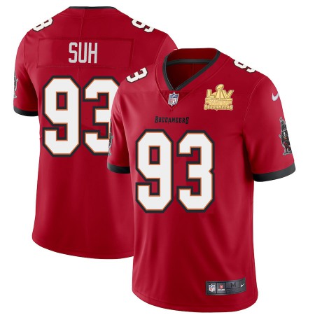 Tampa Bay Buccaneers #93 Ndamukong Suh Youth Super Bowl LV Champions Patch Nike Red Vapor Limited Jersey