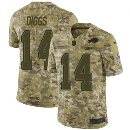 Nike Bills #14 Stefon Diggs Camo Youth Stitched NFL Limited 2018 Salute To Service Jersey