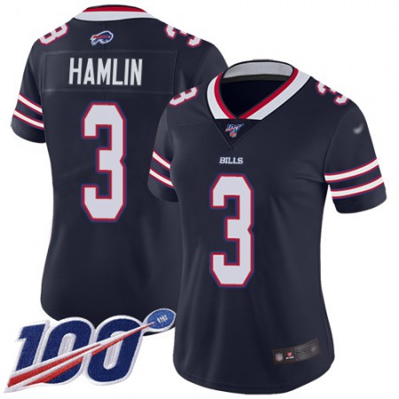 Nike Bills #3 Damar Hamlin Navy Women's Stitched NFL Limited Inverted Legend 100th Season Jersey