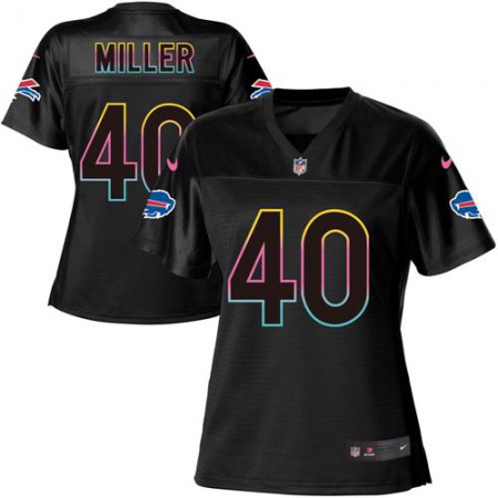 Nike Bills #40 Von Miller Black Women's NFL Fashion Game Jersey