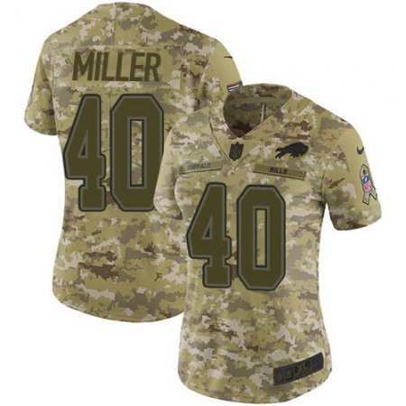 Nike Bills #40 Von Miller Camo Women's Stitched NFL Limited 2018 Salute to Service Jersey