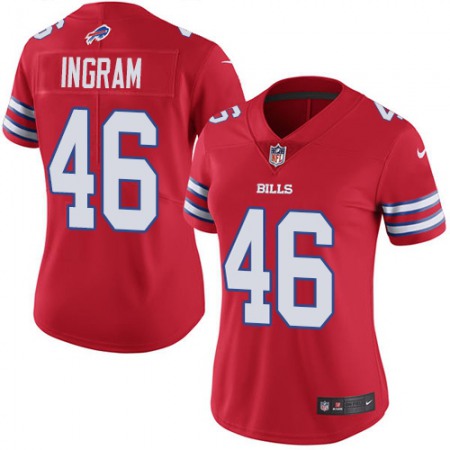 Nike Bills #46 Ja'Marcus Ingram Red Women's Stitched NFL Limited Rush Jersey