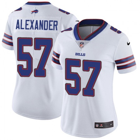 Nike Bills #57 Lorenzo Alexander White Women's Stitched NFL Vapor Untouchable Limited Jersey