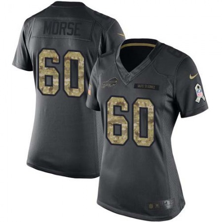 Nike Bills #60 Mitch Morse Black Women's Stitched NFL Limited 2016 Salute to Service Jersey