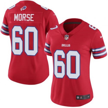 Nike Bills #60 Mitch Morse Red Women's Stitched NFL Limited Rush Jersey