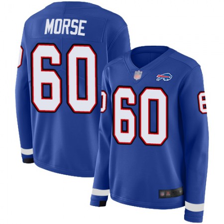 Nike Bills #60 Mitch Morse Royal Blue Team Color Women's Stitched NFL Limited Therma Long Sleeve Jersey
