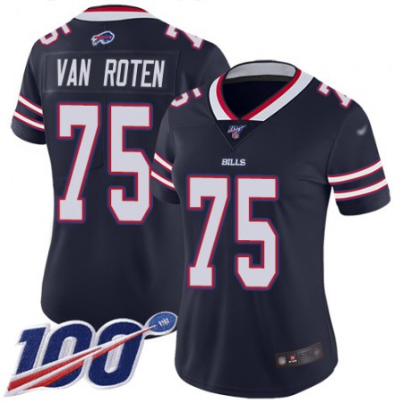 Nike Bills #75 Greg Van Roten Navy Women's Stitched NFL Limited Inverted Legend 100th Season Jersey