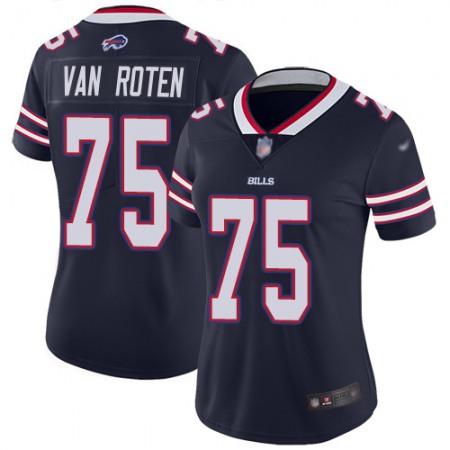 Nike Bills #75 Greg Van Roten Navy Women's Stitched NFL Limited Inverted Legend Jersey