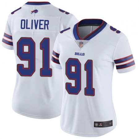 Nike Bills #91 Ed Oliver White Women's Stitched NFL Vapor Untouchable Limited Jersey