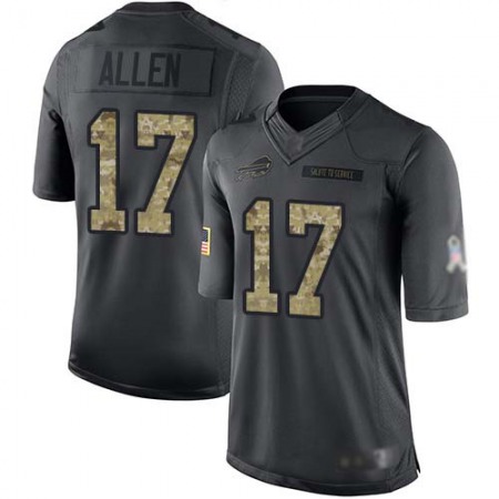 Nike Bills #17 Josh Allen Black Youth Stitched NFL Limited 2016 Salute to Service Jersey