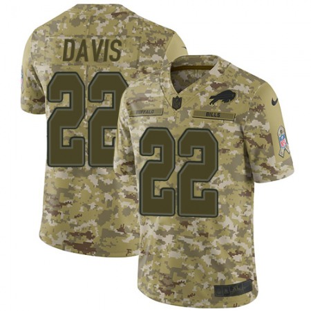 Nike Bills #22 Vontae Davis Camo Youth Stitched NFL Limited 2018 Salute to Service Jersey