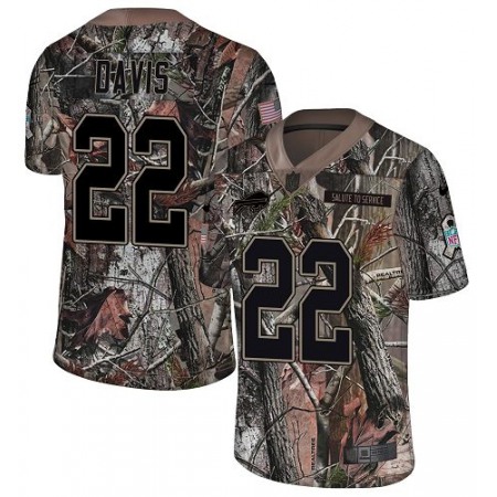Nike Bills #22 Vontae Davis Camo Youth Stitched NFL Limited Rush Realtree Jersey