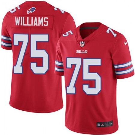 Nike Bills #75 Daryl Williams Red Youth Stitched NFL Limited Rush Jersey