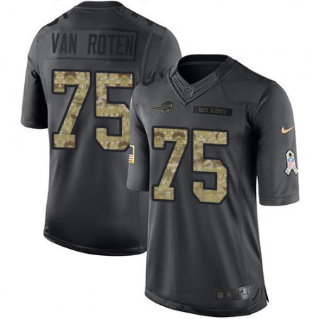 Nike Bills #75 Greg Van Roten Black Youth Stitched NFL Limited 2016 Salute to Service Jersey
