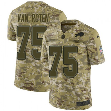 Nike Bills #75 Greg Van Roten Camo Youth Stitched NFL Limited 2018 Salute To Service Jersey