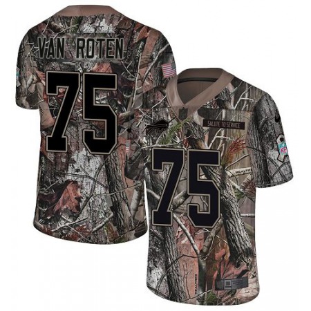 Nike Bills #75 Greg Van Roten Camo Youth Stitched NFL Limited Rush Realtree Jersey