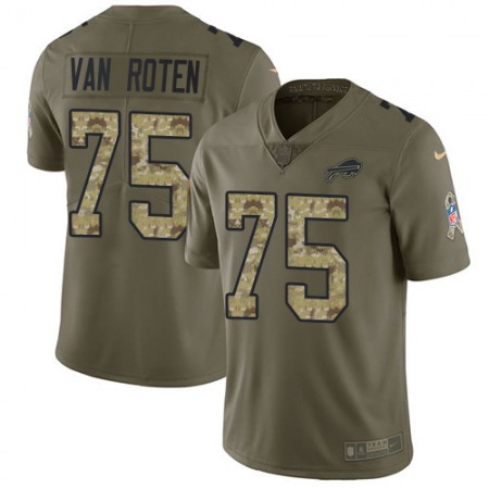 Nike Bills #75 Greg Van Roten Olive/Camo Youth Stitched NFL Limited 2017 Salute To Service Jersey
