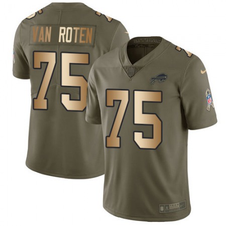 Nike Bills #75 Greg Van Roten Olive/Gold Youth Stitched NFL Limited 2017 Salute To Service Jersey