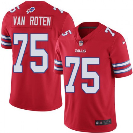 Nike Bills #75 Greg Van Roten Red Youth Stitched NFL Limited Rush Jersey