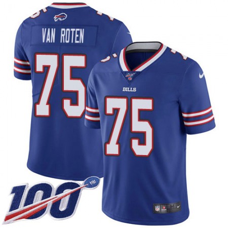 Nike Bills #75 Greg Van Roten Royal Blue Team Color Youth Stitched NFL 100th Season Vapor Limited Jersey