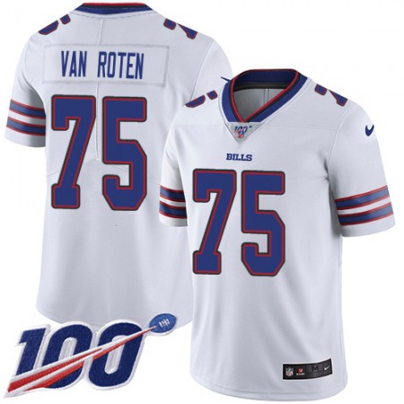 Nike Bills #75 Greg Van Roten White Youth Stitched NFL 100th Season Vapor Limited Jersey