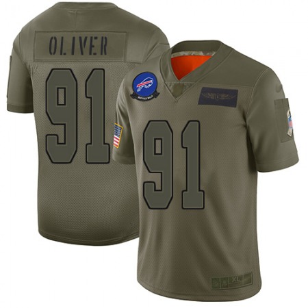 Nike Bills #91 Ed Oliver Camo Youth Stitched NFL Limited 2019 Salute to Service Jersey